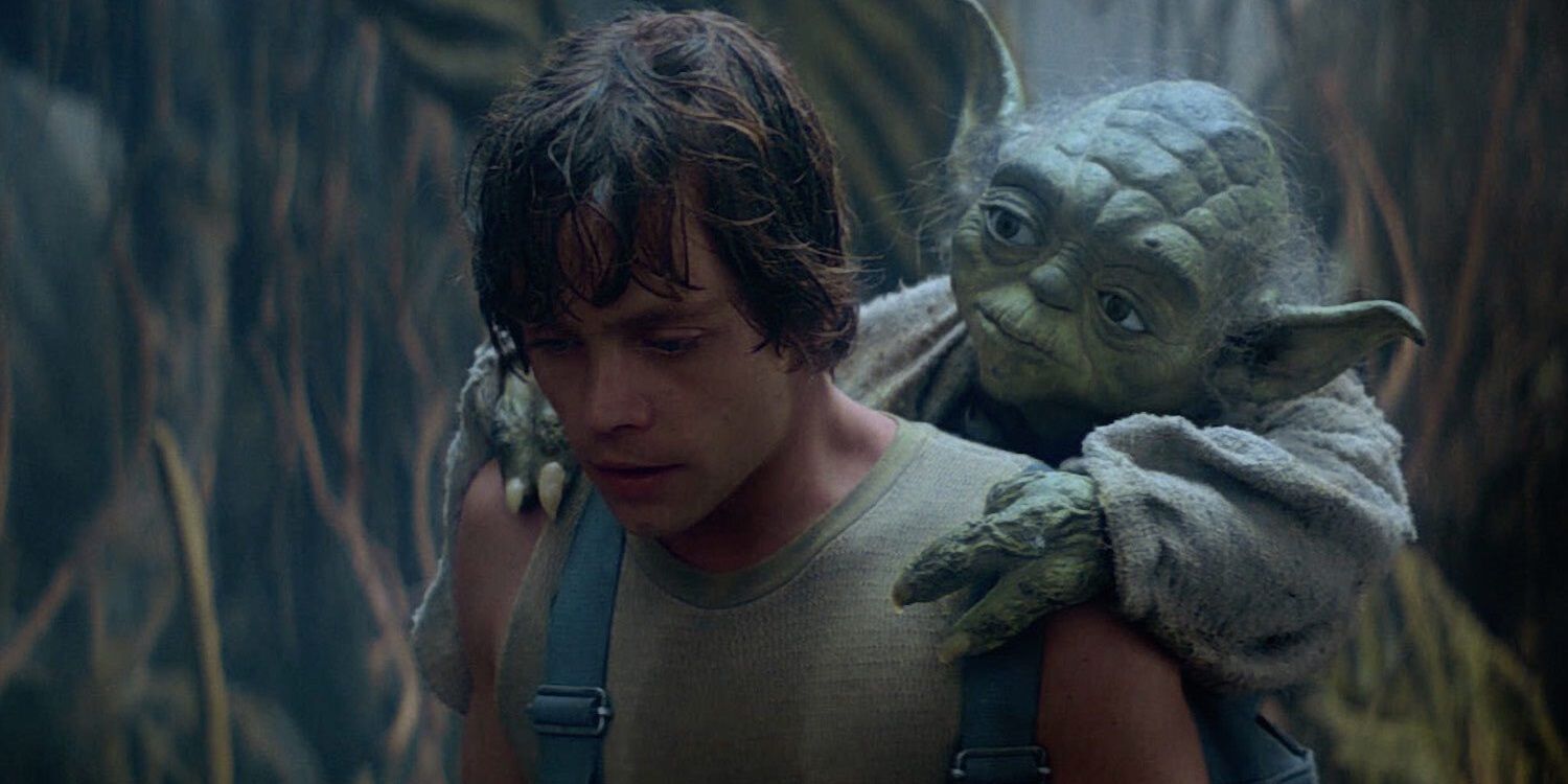 Yoda treina Luke em O Império Contra-Ataca
