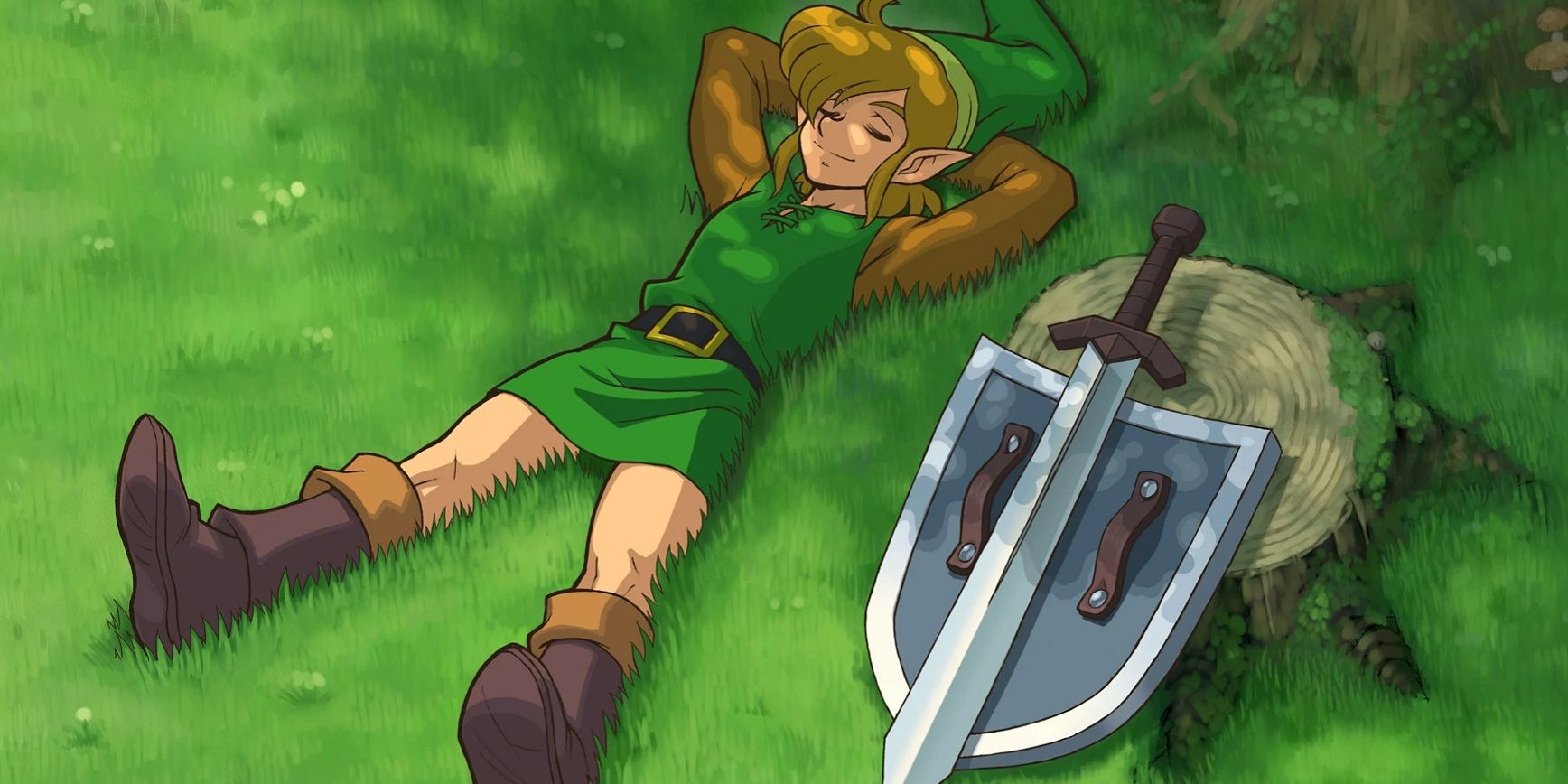 Zelda-Gameboy-Remake-Link-Under-Tree-25º-Aniversário