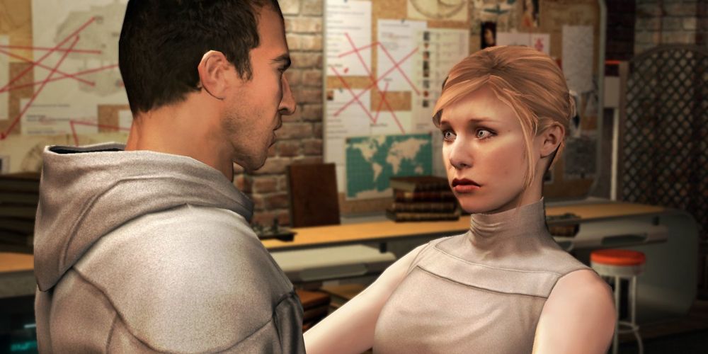 Lucy talks to Desmond in Assassin's Creed II