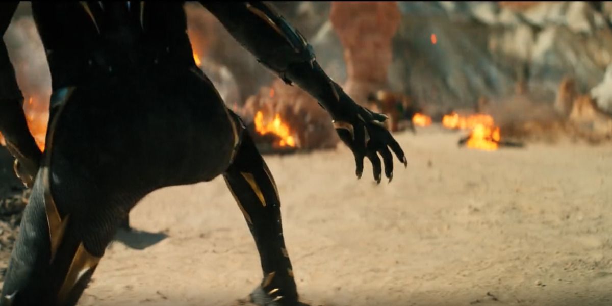 The new Black Panther in suit is shown from behind. 