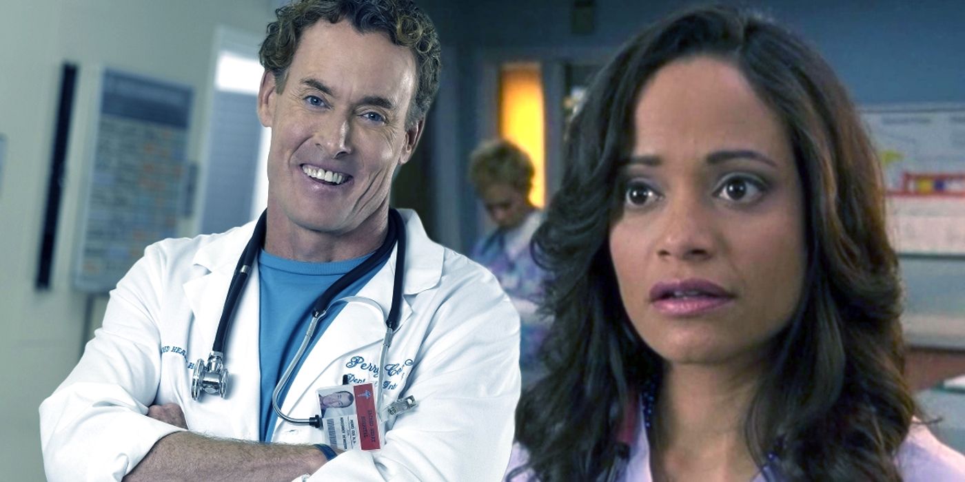 John C. McGinley as Dr Cox and Judy Reyes as Carla in Scrubs