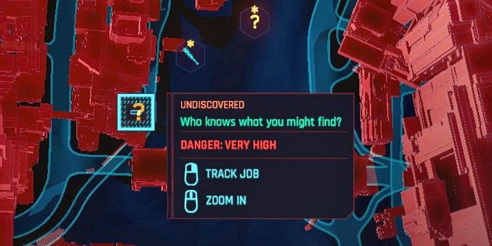 Um aviso de perigo muito alto é mostrado em Cyberpunk 2077