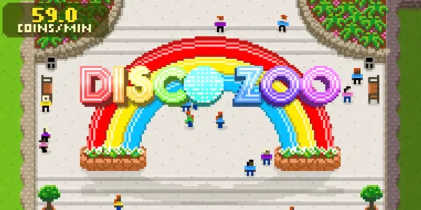A parte superior da tela principal do jogo Disco Zoo