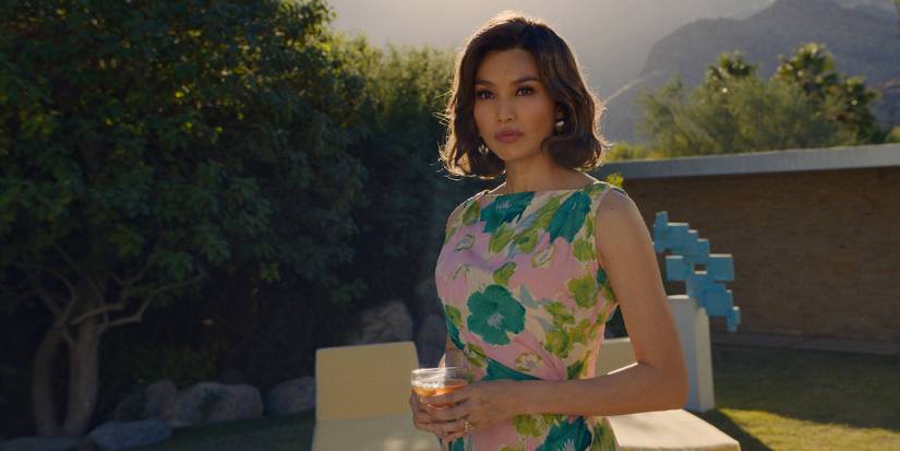Gemma Chan in a garden in Don't Worry Darling