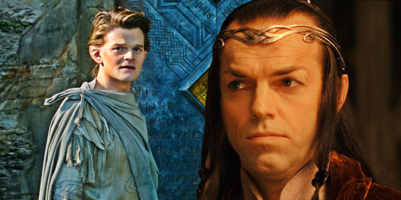 Elrond (Robert Aramayo) and Older Elrond (Hugo Weaving) from The Lord of the Rings franchise.
