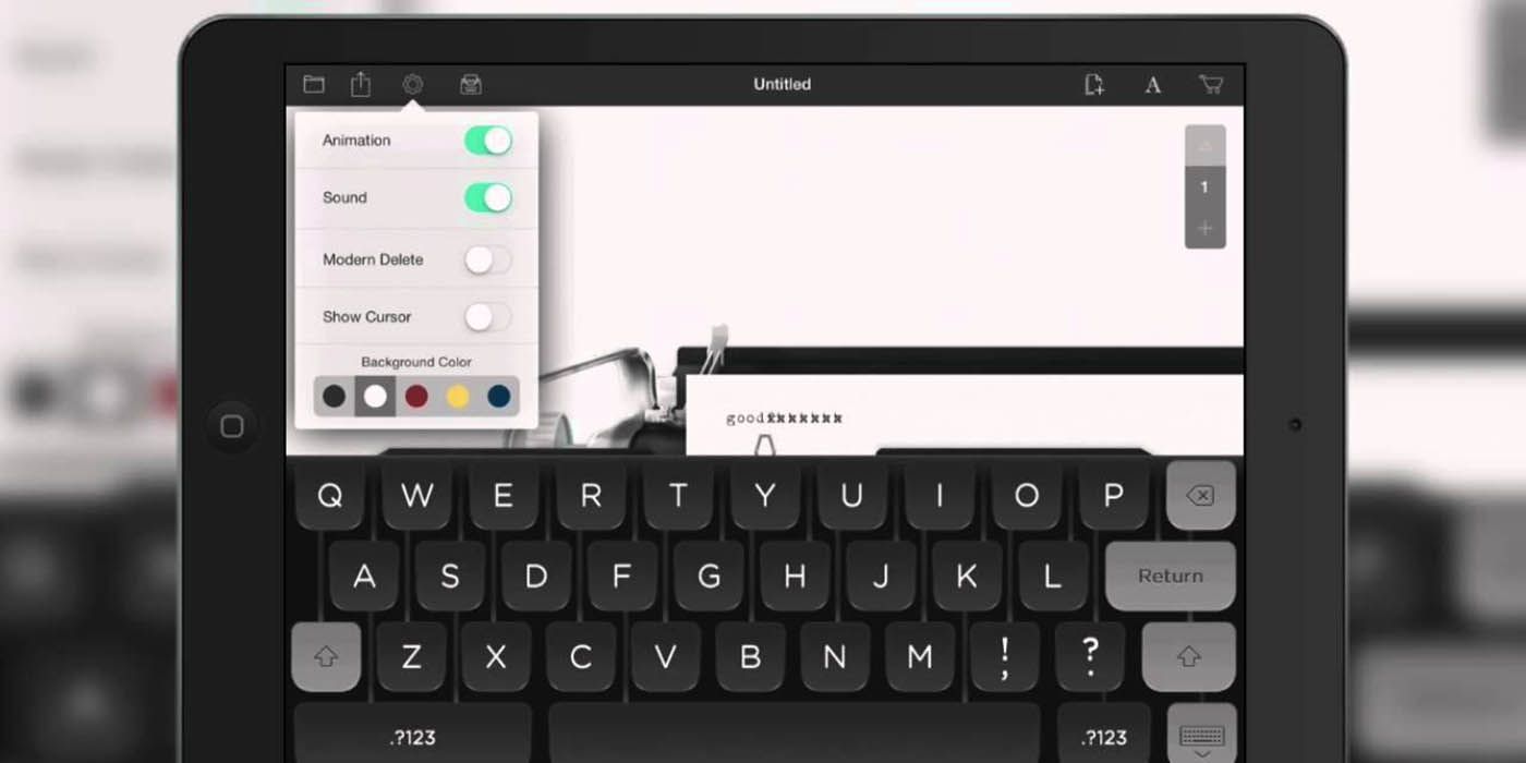 An image showing the Hanx Writer app on an iPad.