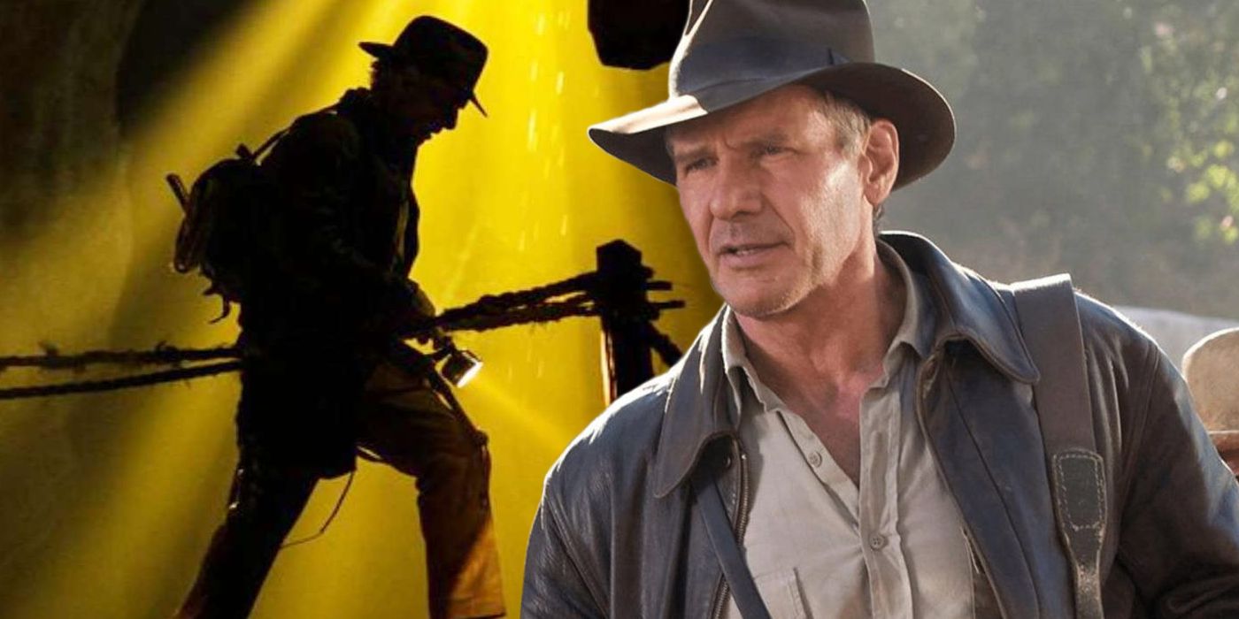 Seni promo untuk Indiana Jones 5 dan Harrison Ford sebagai Indiana Jones di Kingdom of the Crystal Skull