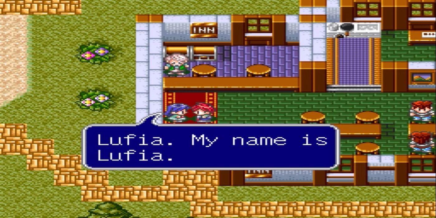 Lufia se apresentando ao herói no início do jogo Lufia & the Fortress of Doom