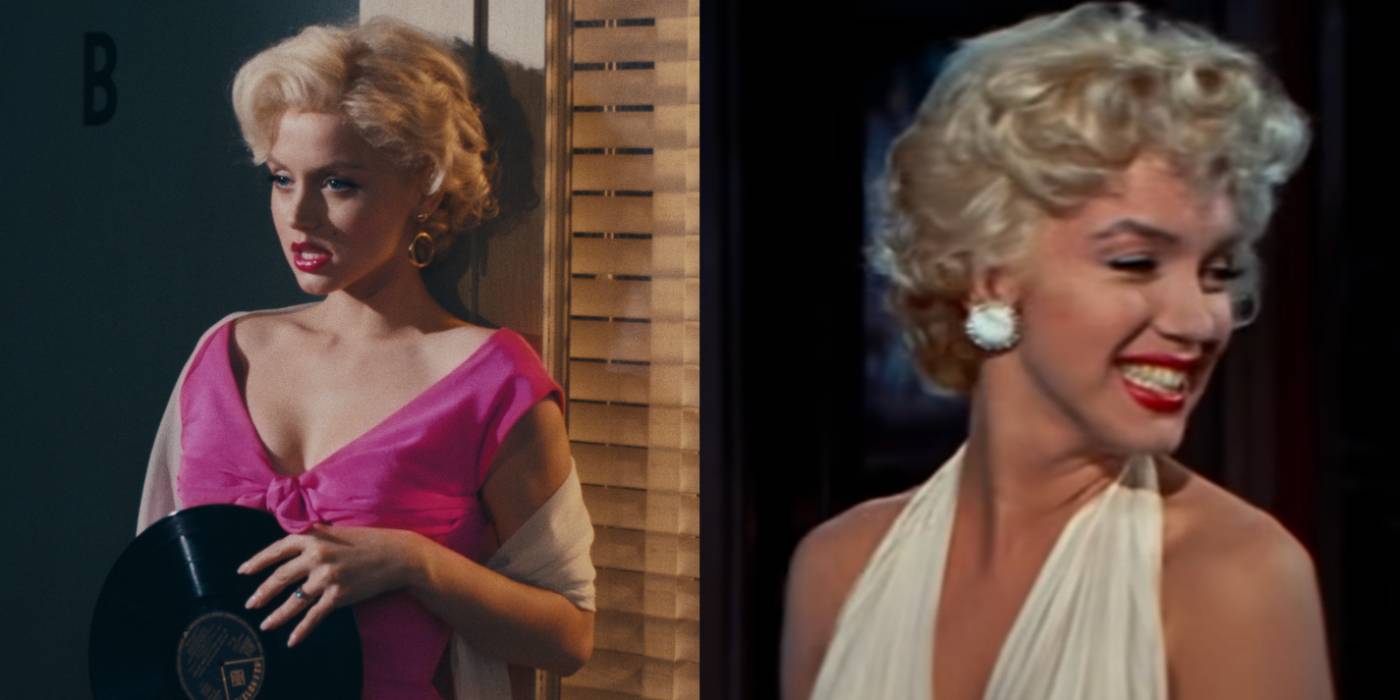 Saiba quem são as pessoas da vida real mostradas em Blonde 1 Ana de Armas como Marilyn Monroe em Blonde / Marilyn Monroe (Reprodução)