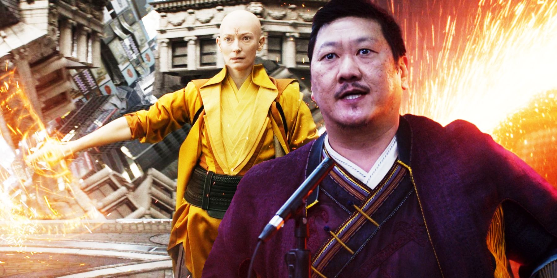 Tilda Swinton as The Ancient One and Benedict Wong as Wong in Doctor Strange and She-Hulk