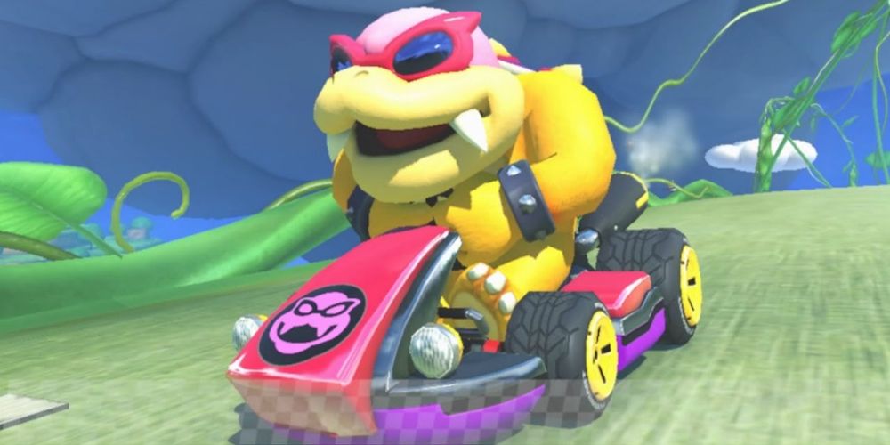Roy dirige pelo Sky Garden em Mario Kart 8