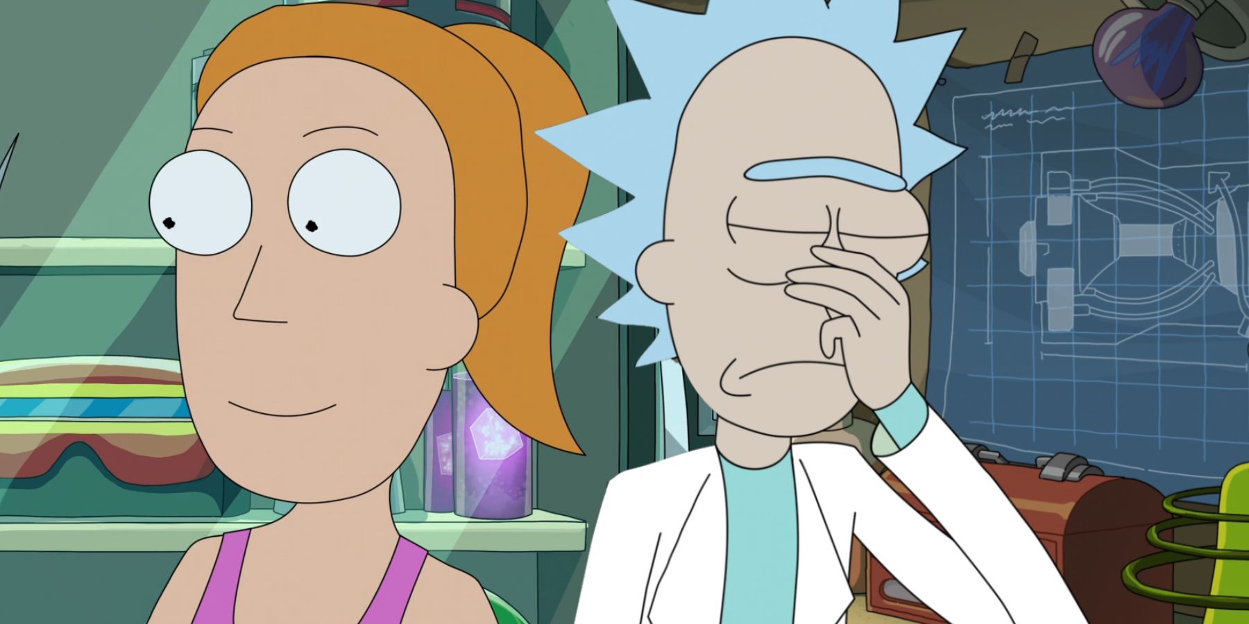 Summer and Rick in Rick and Morty season 6, episode 1