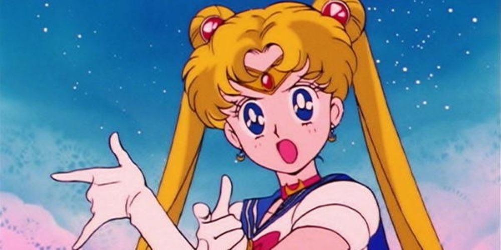 Sailor Moon in her iconic pose in the anime.