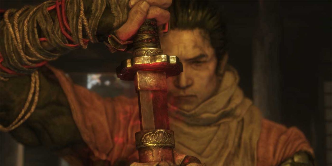 Sekiro desenhando a Lâmina Mortal - Sekiro: Shadows Die Twice.