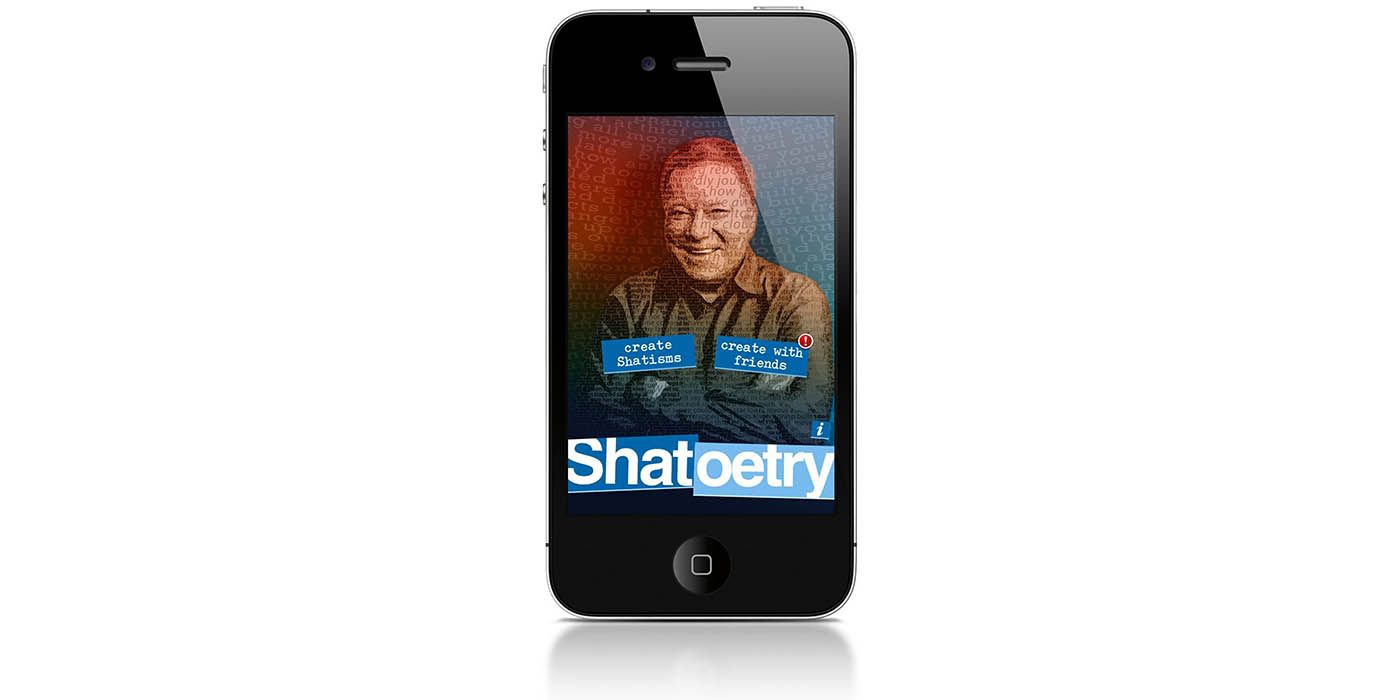 A smartphone displaying the Shatoetry app by William Shatner