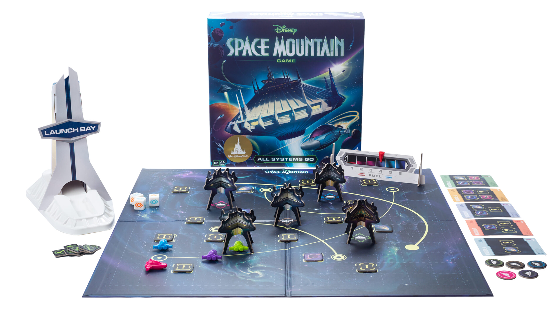 space mountain: all systems go board game components