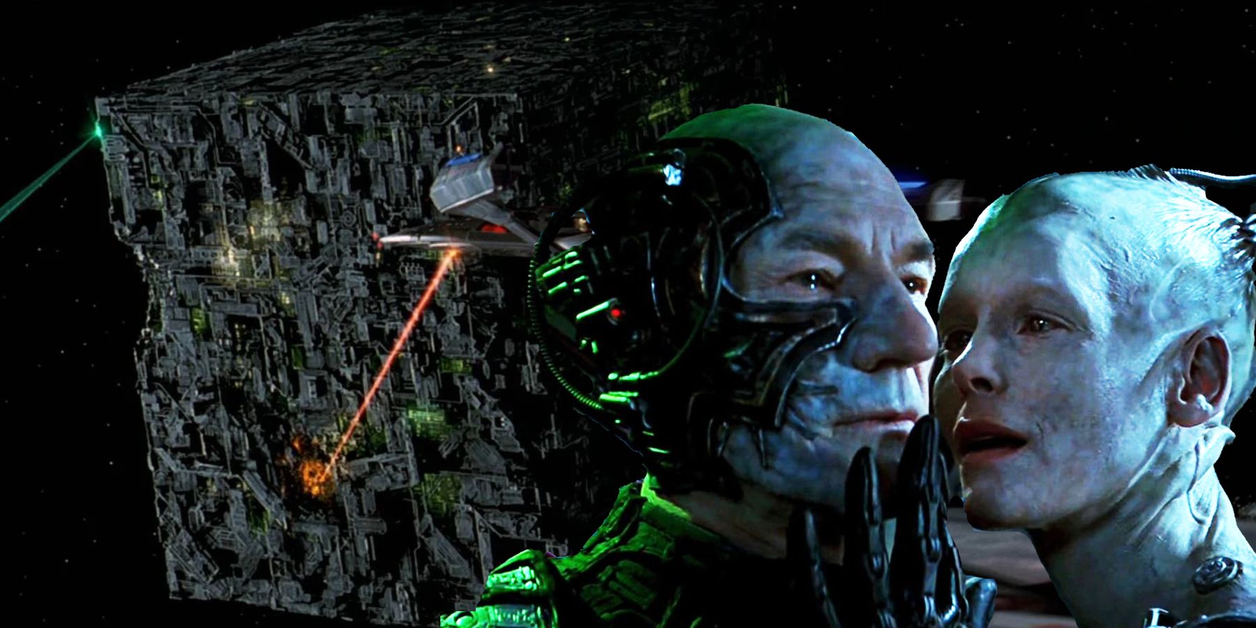 Locutus and the Borg Queen in Star Trek: First Contact