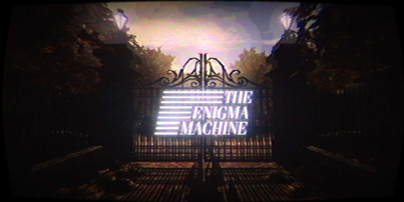 A screenshot of the main title drop within the game The Enigma Machine
