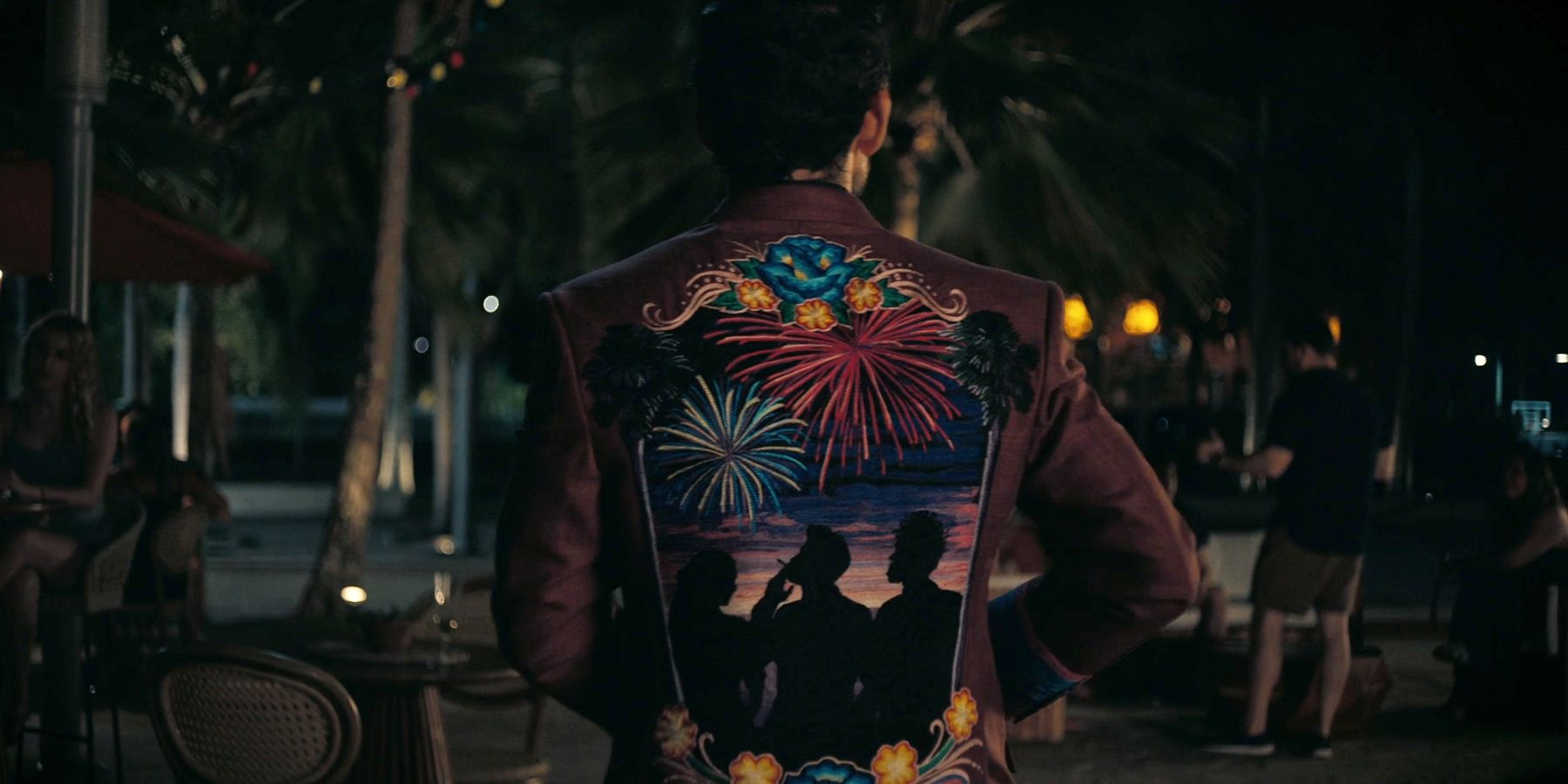 Baltasar Frias' jacket depicts Alex, Luna and Baltasar in The Resort finale