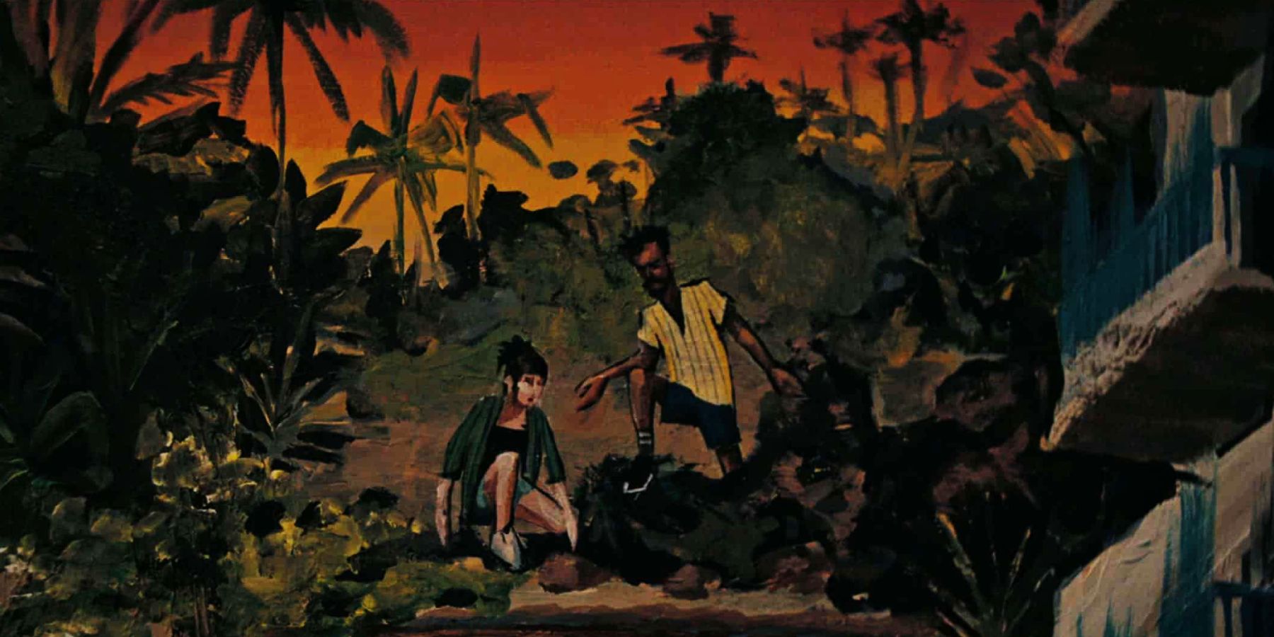 Alex's mural depicts Emma and Noah entering Pasaje in The Resort episode 5