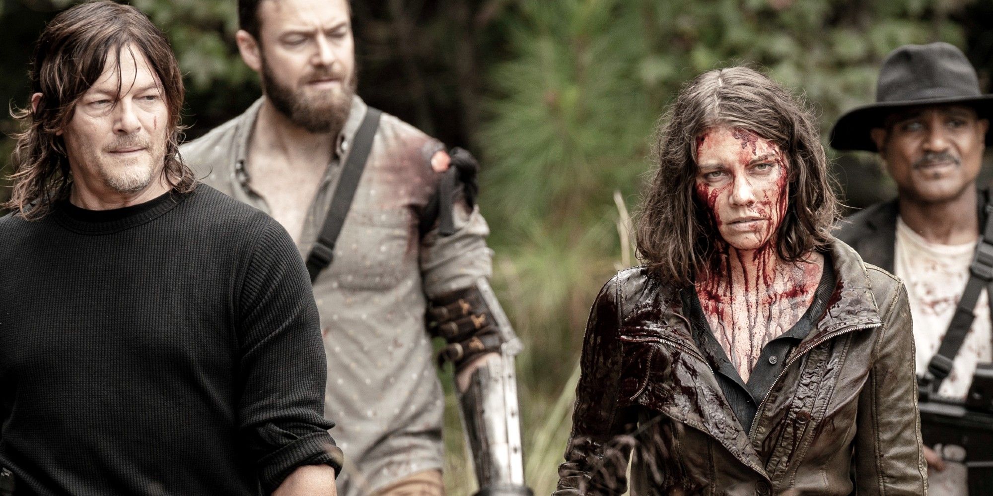 The Walking Dead Norman Reedus Ross Marquand Seth Gilliam e Lauren Cohan como Daryl Aaron Gabriel e Maggie