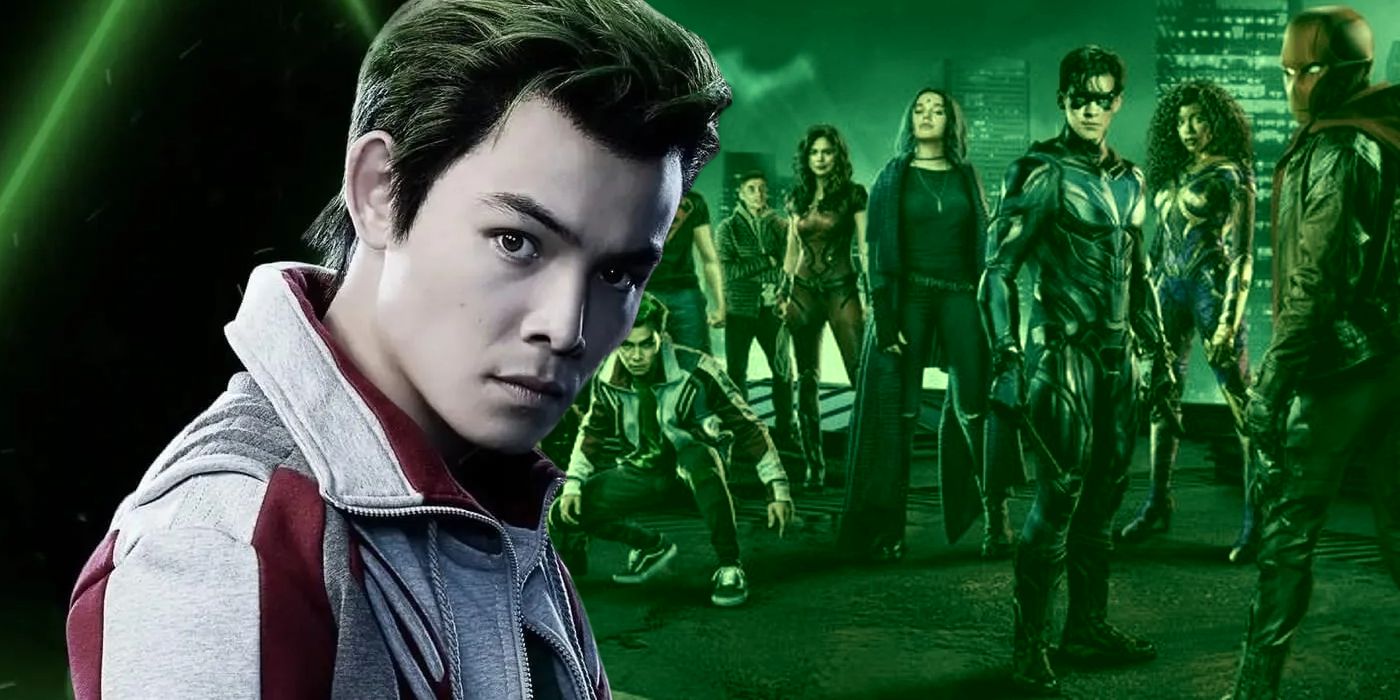 Ryan Potter como Mutano e o elenco de Titãs