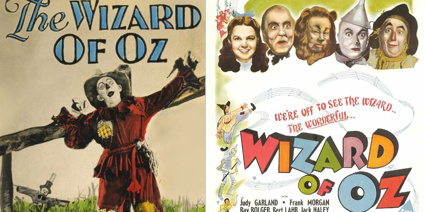 Posters shown for different versions of The Wizard of Oz