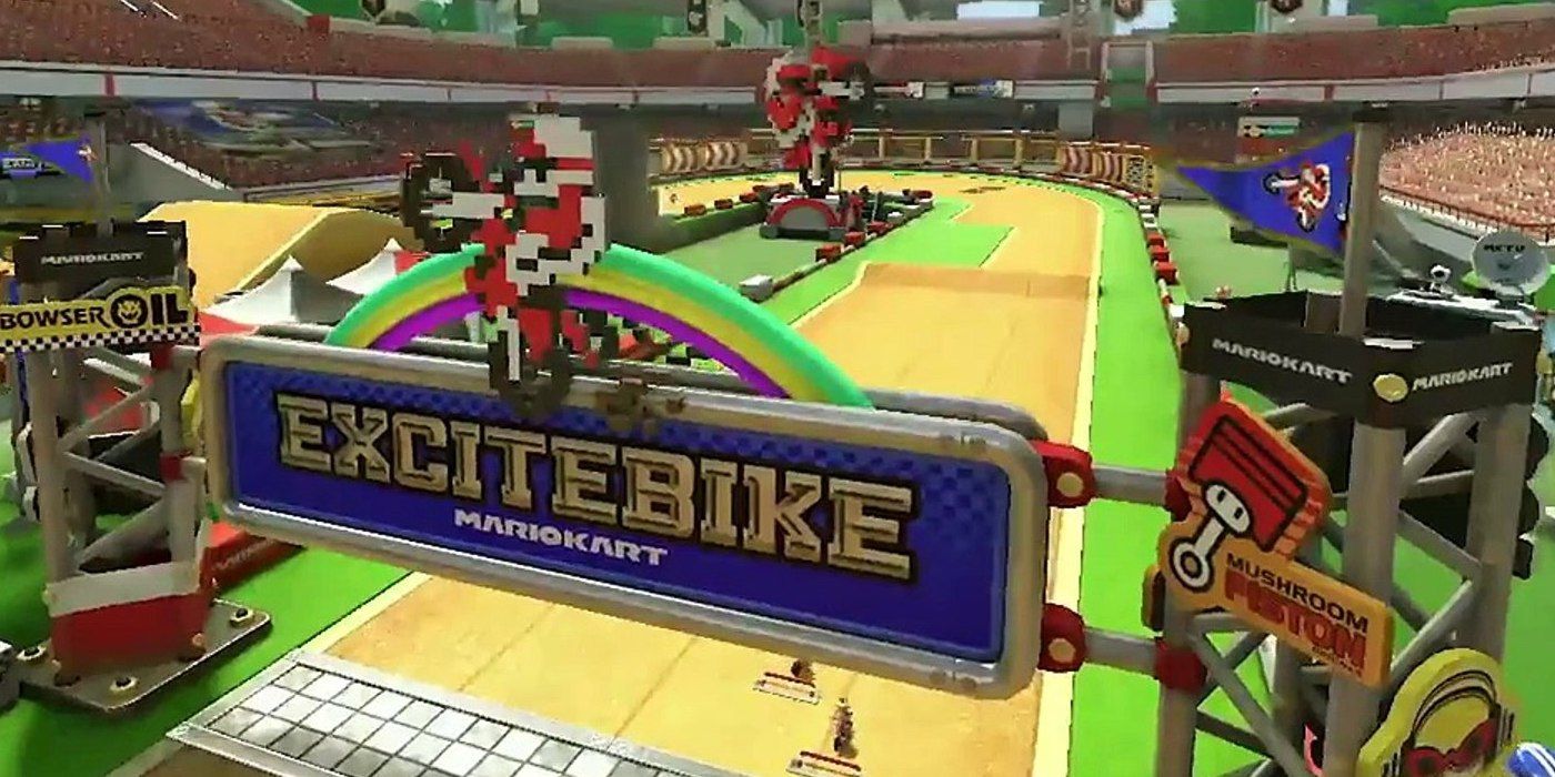 Excite Bike Arena in Mario Kart 8
