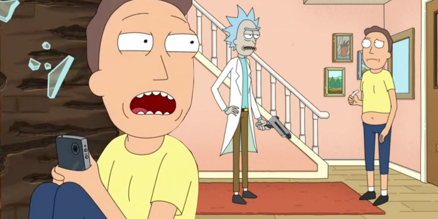 Rick Sanchez and Jerry dressed as Morty in Season 6