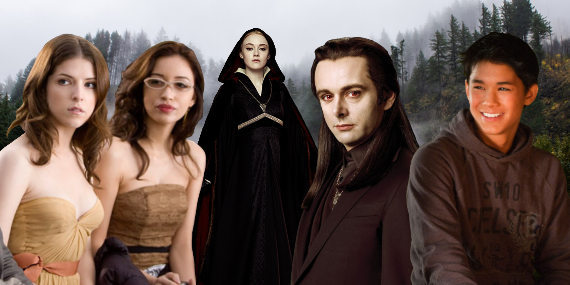 Twilight Side Character Collage With Jessica, Angela, Jane, Aro, and Seth