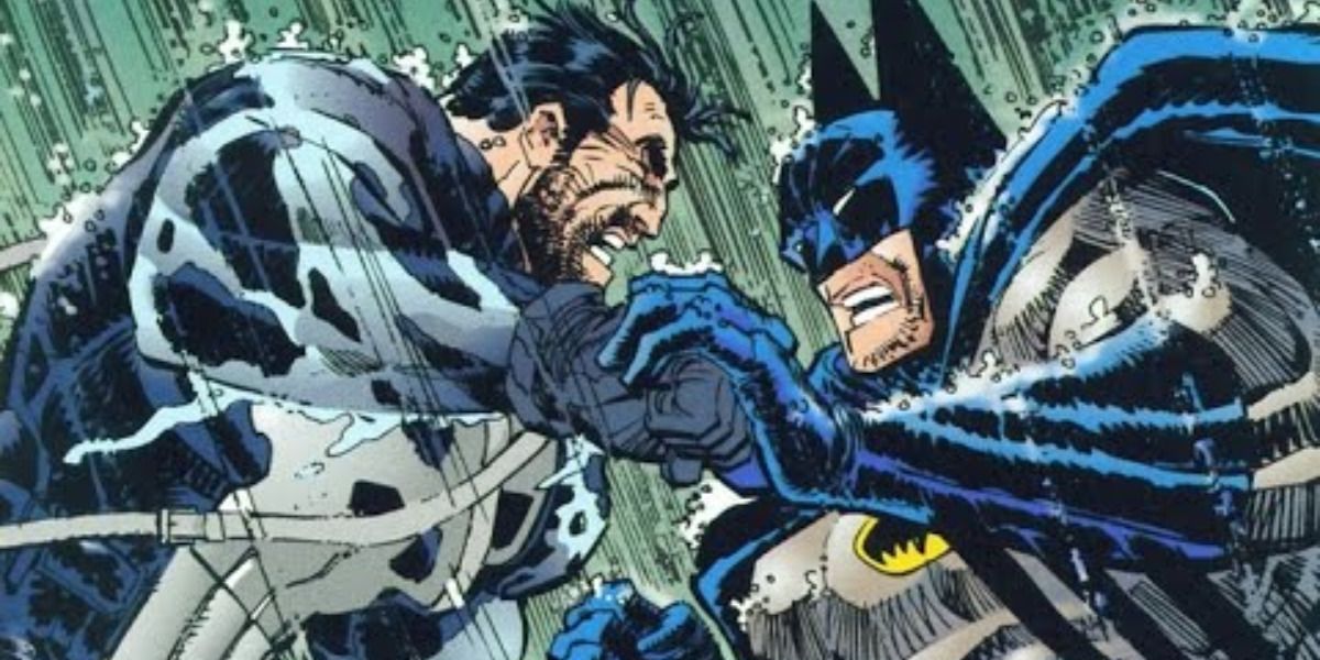 Uma imagem de Frank Castle e o Batman é mostrada.