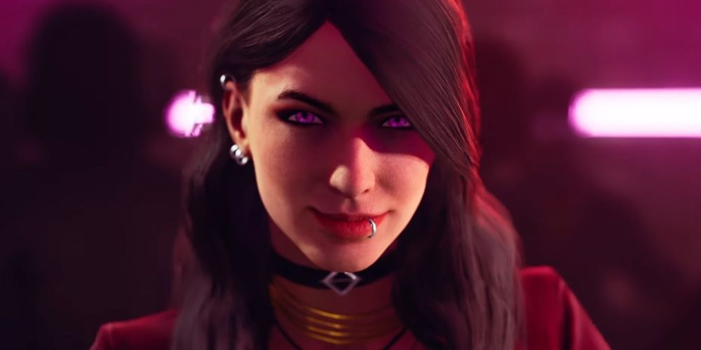 A female vampire smiles in Vampire Bloodlines