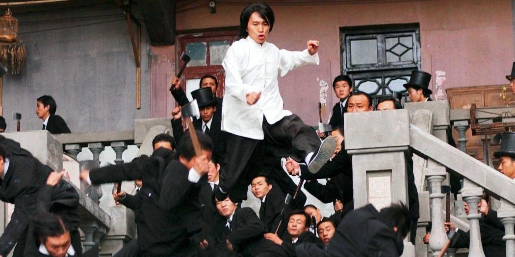 A martial arts battle in Kung Fu Hustle