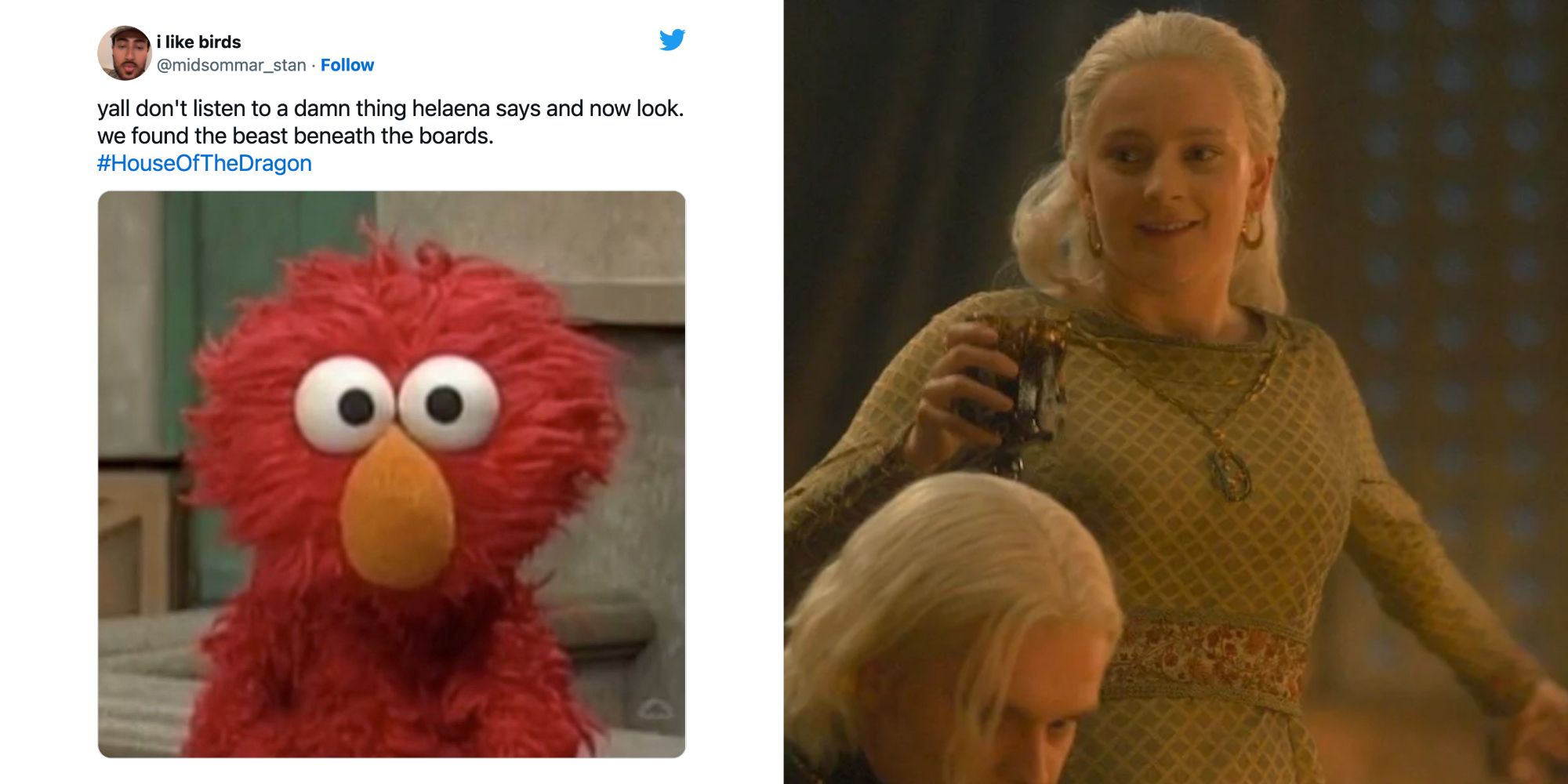 A meme and Helaena Targaryen in House of the Dragon