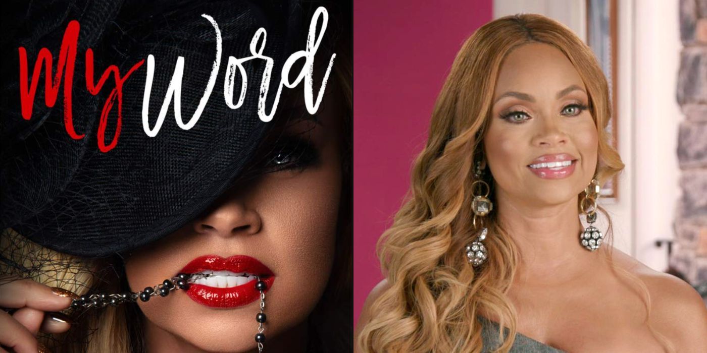 A split image of Gizelle Bryant and her book from RHOP