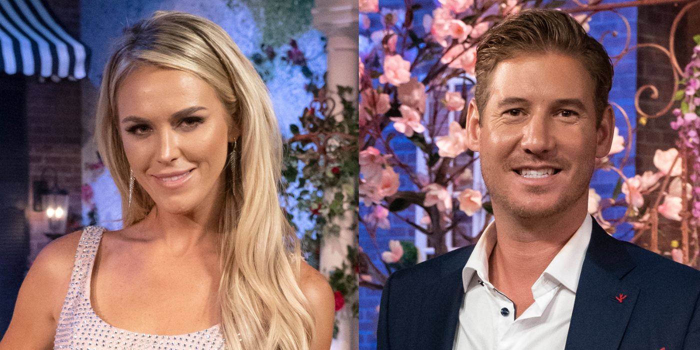 A split image of Olivia and Austen from the season 8 reunion of Southern Charm