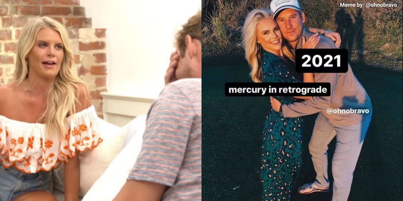 A split image of a Southern Charm meme comparing Madison and Austen to Mercury in Retrograde