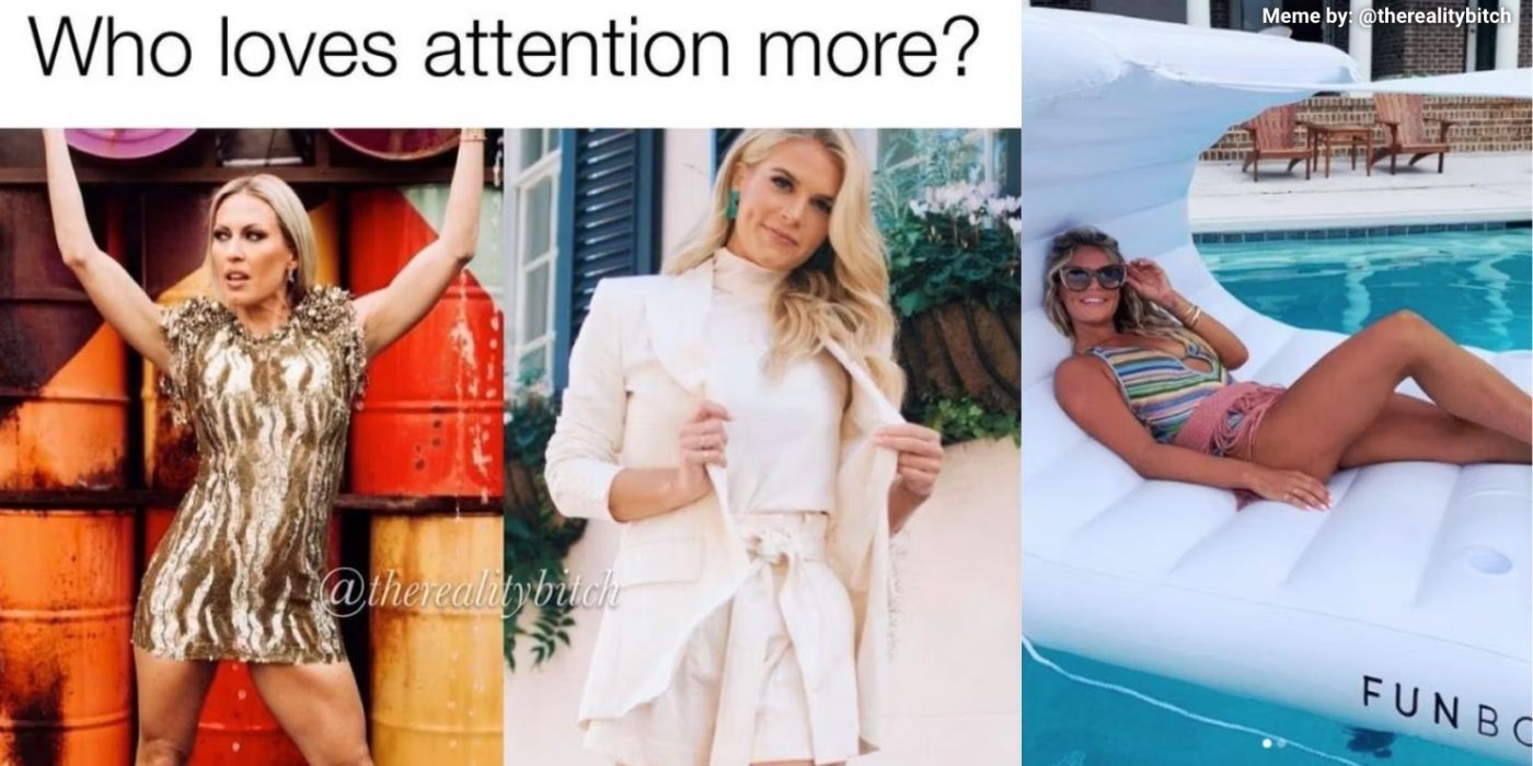 A split image of a Southern Charm meme comparing Madison to RHOC's Braunwyn