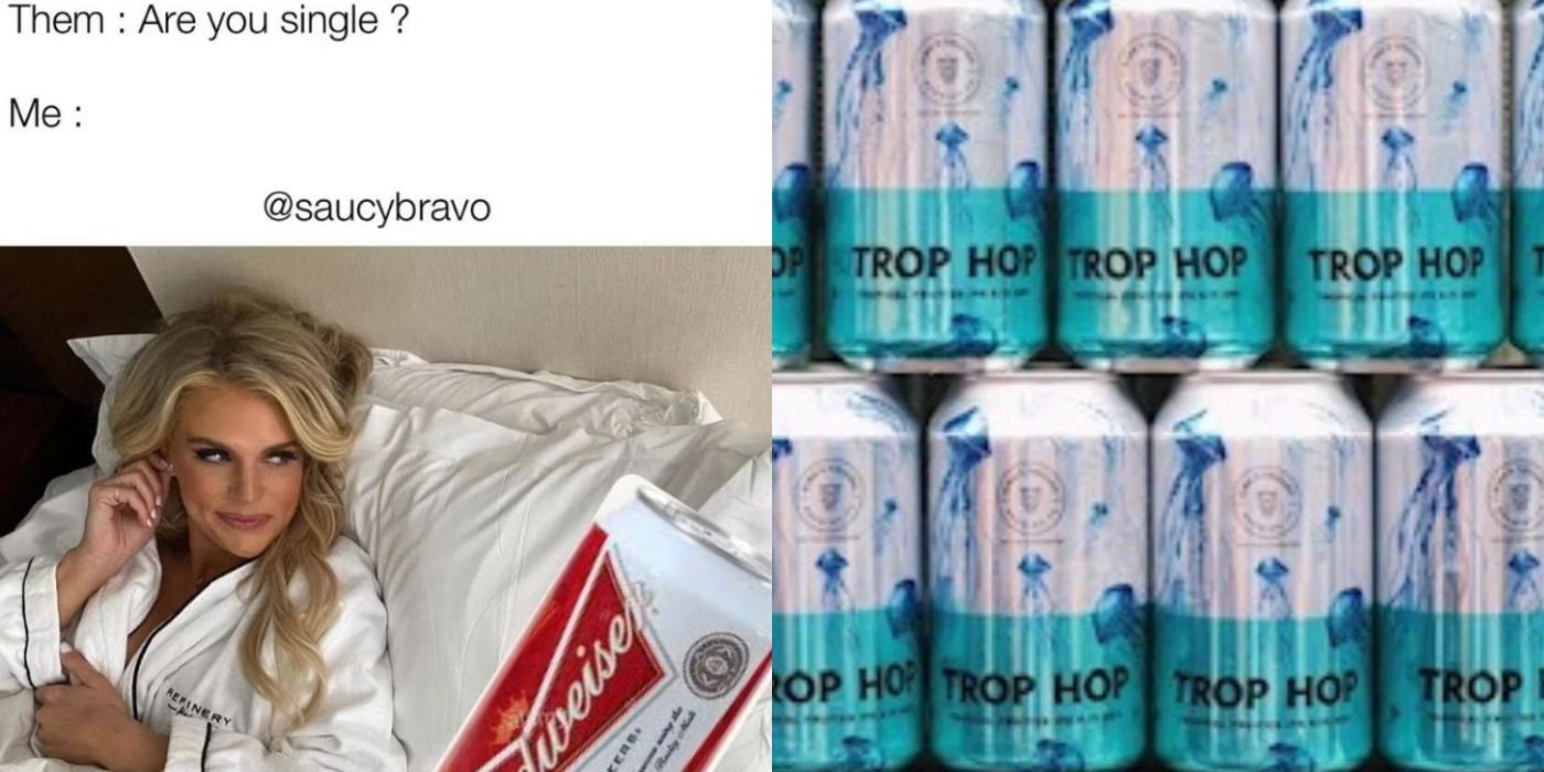 A split image of a Southern Charm meme comparing Madison with Budweiser and Trop Hop