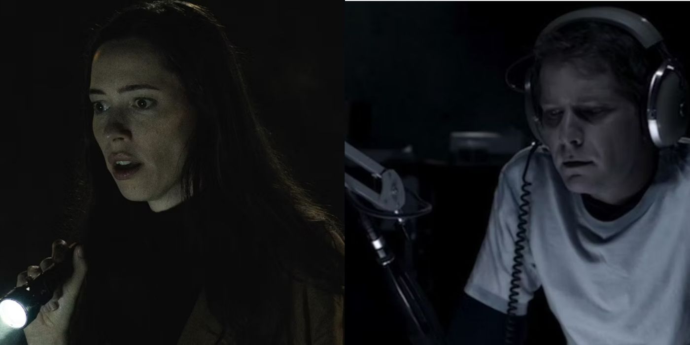 A split screen of scenes from The Night House and Shadow People