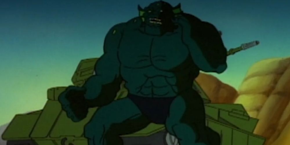 Uma cena mostrando Abominação em O Incrível Hulk (1996)