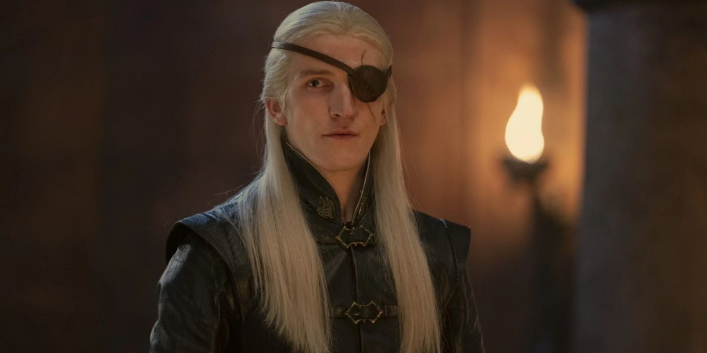 Aemond Targaryen wearing his eyepatch in House of the Dragon.