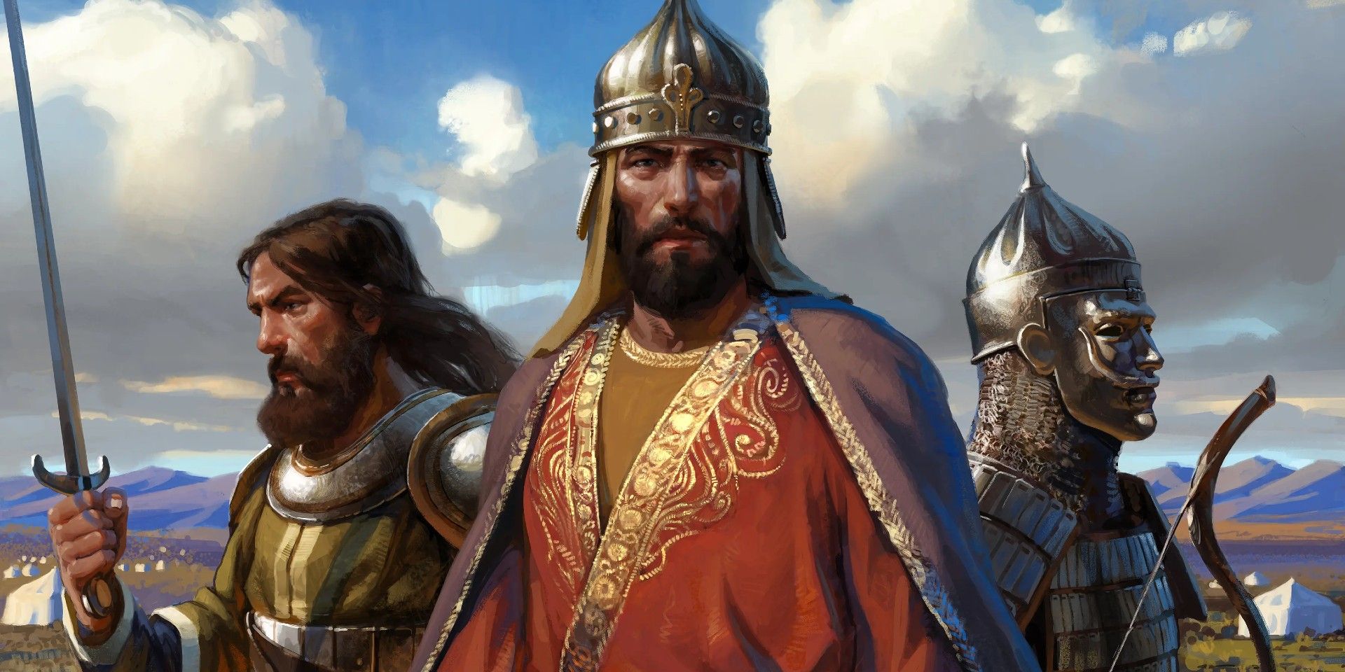 Age of Empires promo art showing 3 leaders.