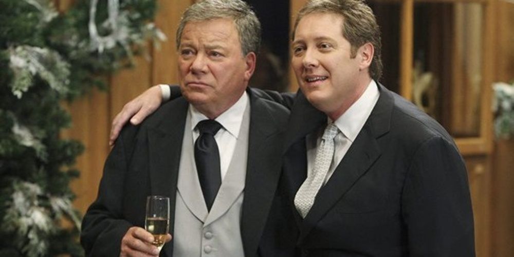 Alan Shore with his arm around Denny Crane in Boston Legal