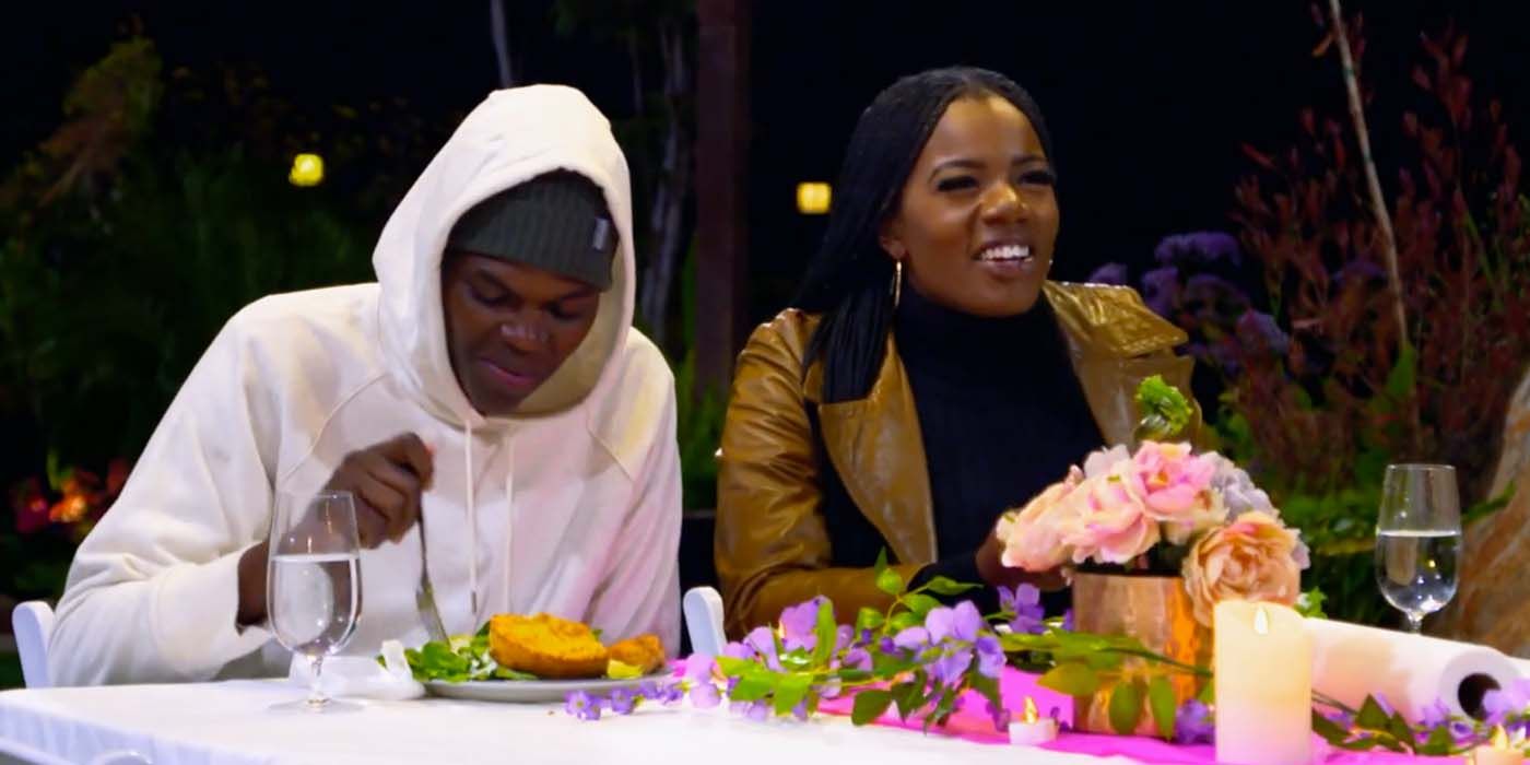Alexis on MAFS eating with castmate
