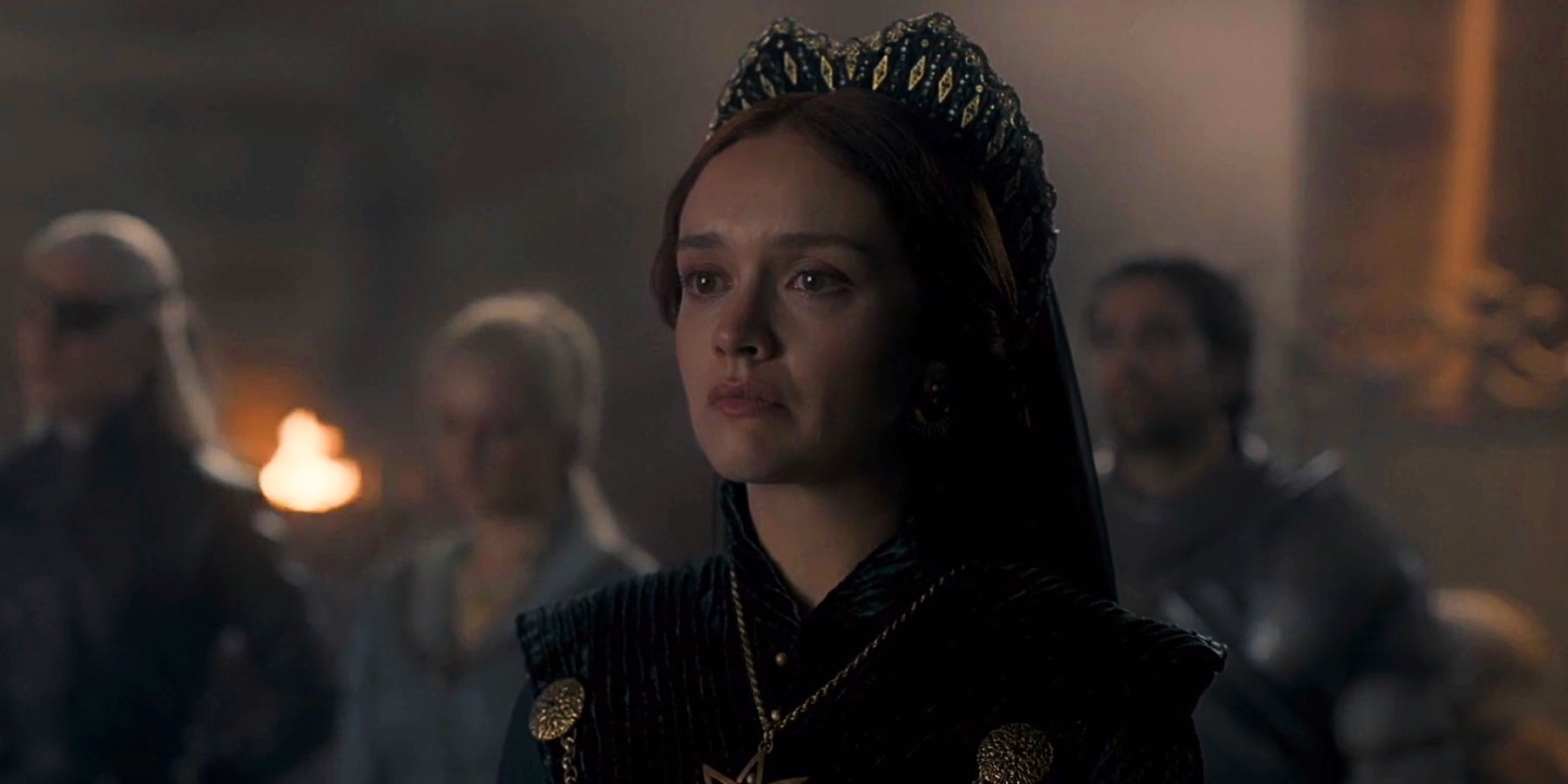 Alicent Hightower at the coronation in House Of The Dragon Episode 9 