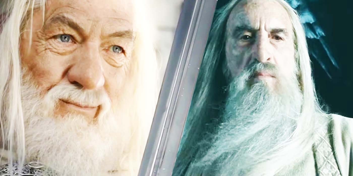 Gandalf and Saruman in The Lord of the Rings