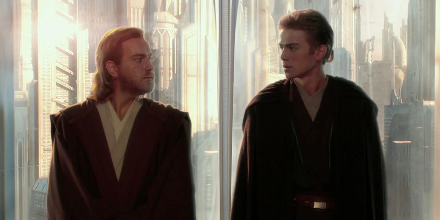 Anakin and Obi Wan talk in Star Wars Episode II Attack of the Clones