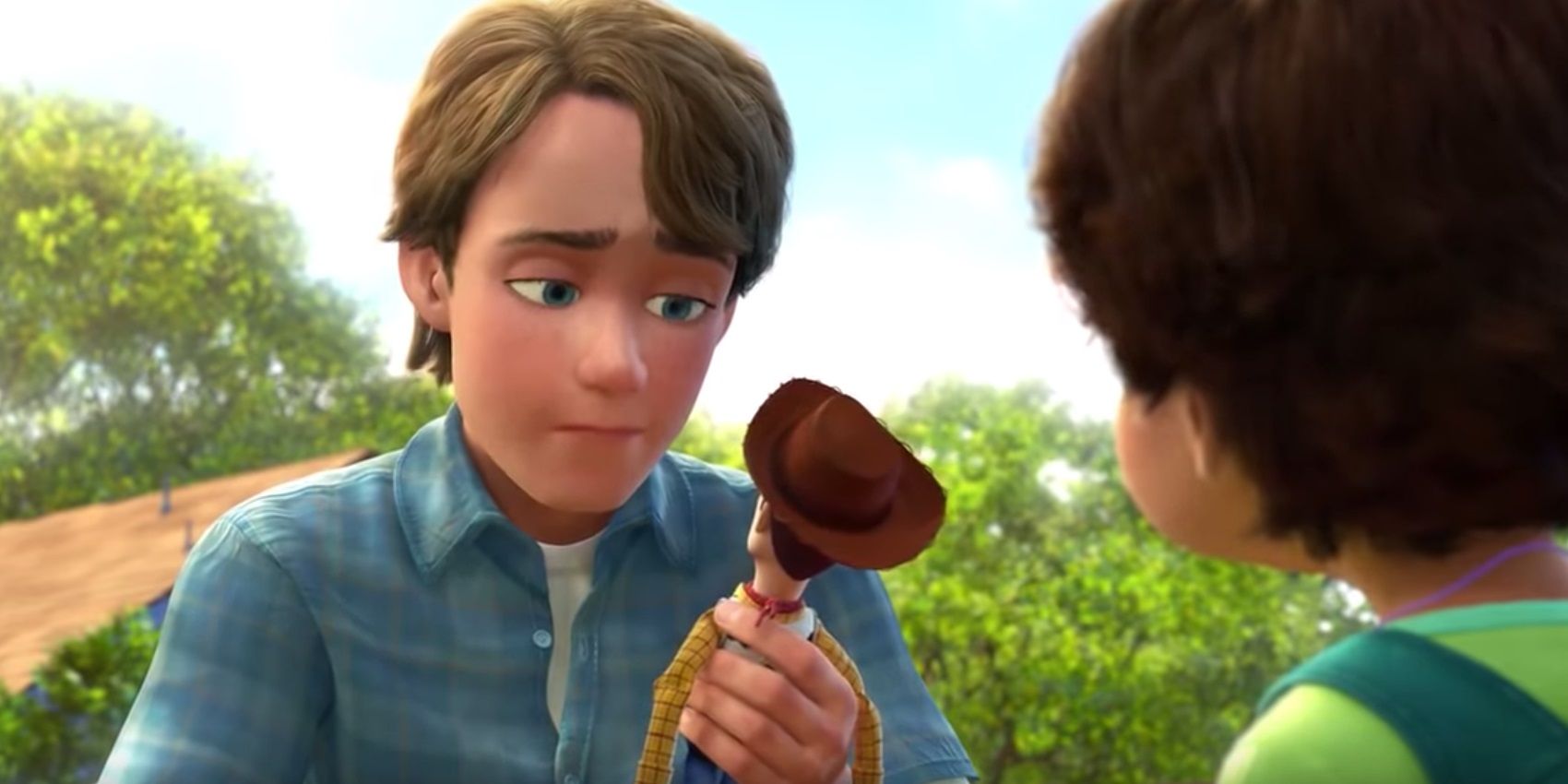 Andy distribui seus brinquedos em Toy Story 3