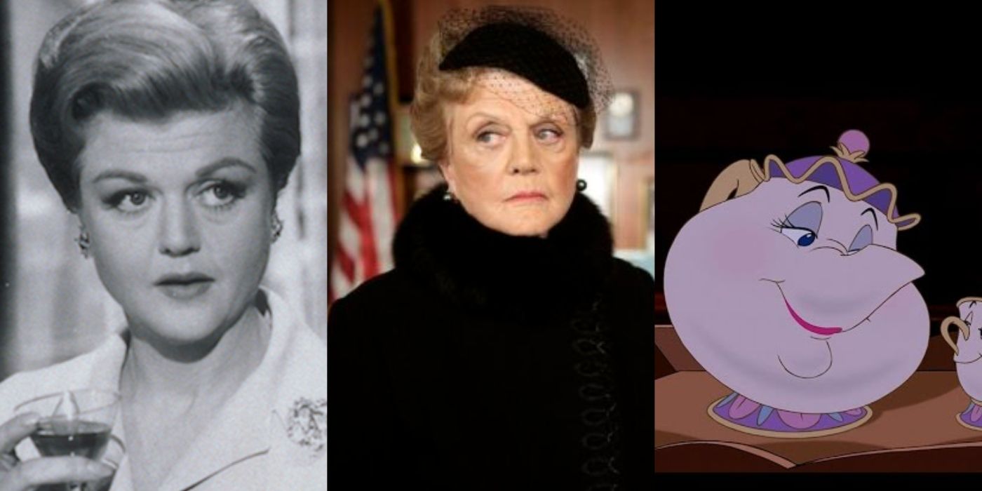 Split image of some of Angela Lansbury's best film and TV roles.